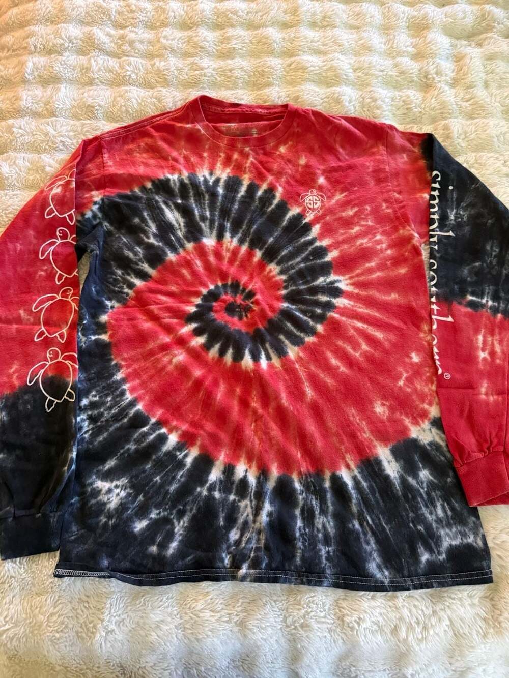 Simply Southern Sea Turtle Tie Dye Long Sleeve Tee T-Shirt Youth L Large